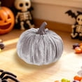 thumbnail image 4 of Velvet Pumpkin Mini Decor, Artificial Small Foam Pumpkins Fall Thanksgiving Home Table Indoor Decorations, Velvet Simulation Pumpkin Prop, Gray, 4 of 5