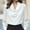 White, variant on MORTTIC Women's Elegant Solid Color Blouse with Draped Cowl Neck Long Sleeve Ruffle Shirt for Office Wear White,S