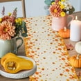 thumbnail image 4 of ERUNPONLY Thanksgiving Table Runner - 48 Inch Long Fall Black Truck Orange Maple Leaves Rustic Cotton and Linen Blended Dress Scarves Farmhouse Table Runner for Kitchen Dining, Coffee Table, 13"x48", 4 of 8