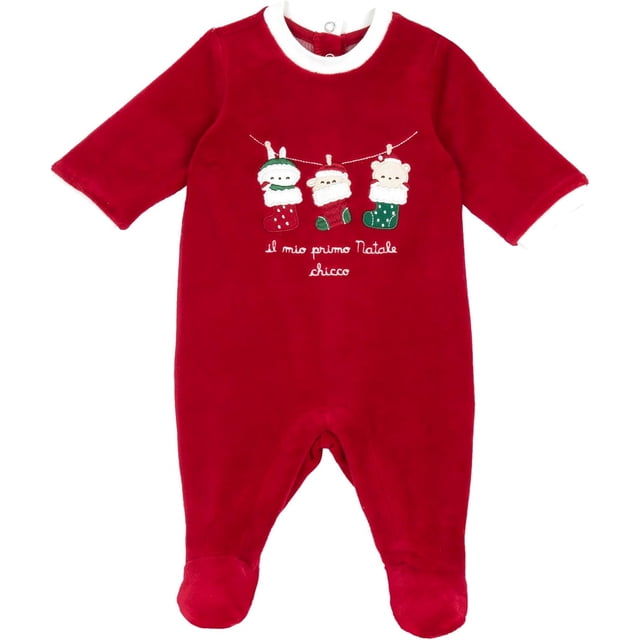 , Pelele de Navidad para niños y niñas, de tela suave, ideas de para Navidad, ropa de bebé de 0 a 24 meses, diseñado en Italia, Rojo (4), 9 Meses