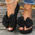 thumbnail image 6 of YTCAMLO Wedge Flip Flops for Women, Fashion Summer Beach Anti-Slip Slip On Sandals, Cute Bowknot Comfortable Thong Slippers, 6 of 8