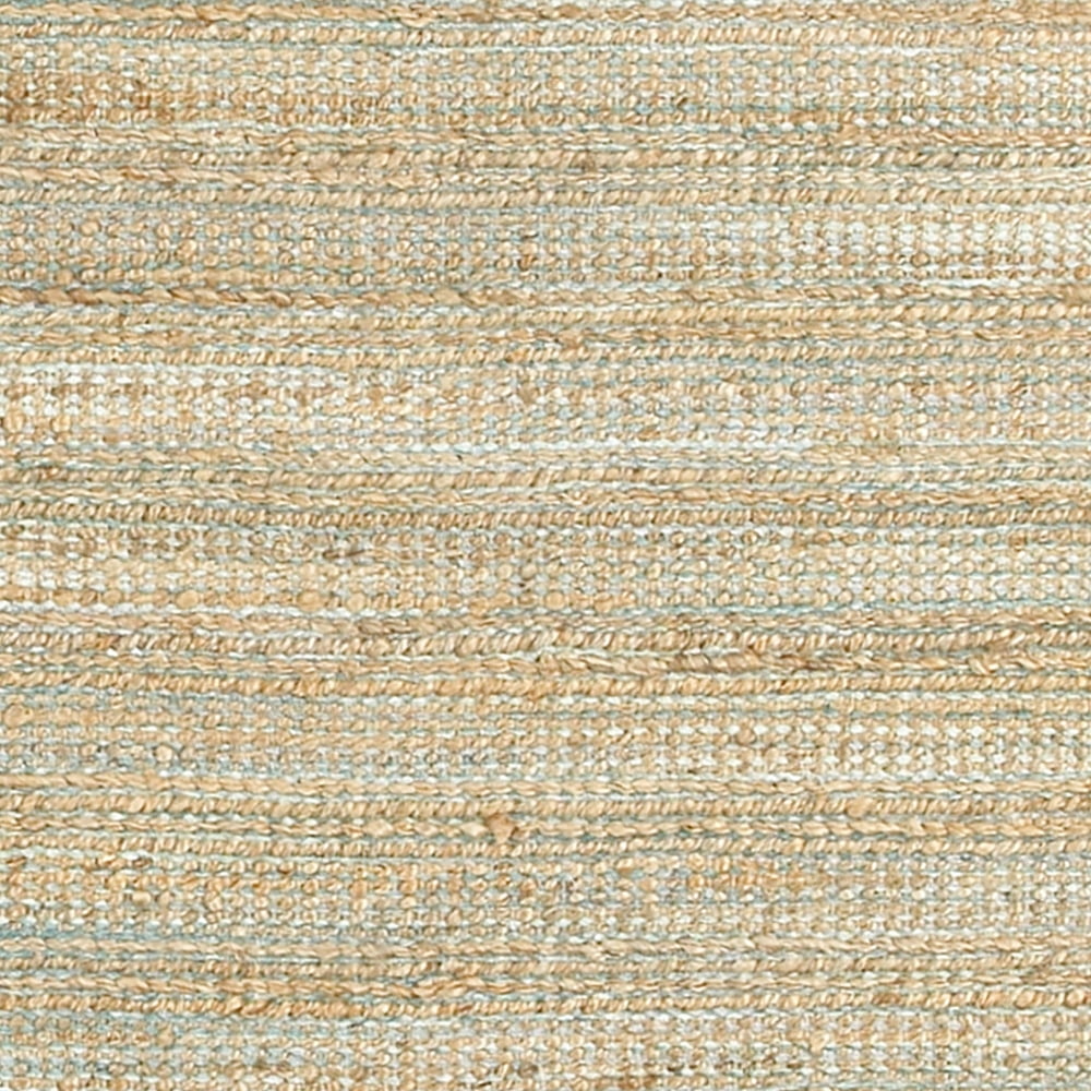 LR Home Natalie Belle Tan/Aqua Blue Braided Farmhouse Jute Blend Area Rug, 9' x 12'