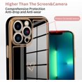 thumbnail image 3 of Compatible iPhone 13 Pro Max case for Women 6.1" 2021, Soft TPU Shockproof Camera Case Luxury Plating Heart for iPhone 13 Pro Max case (Black), 3 of 10