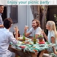 thumbnail image 3 of Camping Picnic Table Cover with Bench Covers and Bag, Camping Essentials, Windproof Fabric, Fitted Tablecloth Cover with Elastic Edge, for Indoor & Outdoor, Garden, 3 PCS,(30x96 Inches), 3 of 4