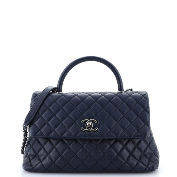 Pre-Owned Coco Top Handle Bag Quilted Caviar Medium By Rebag