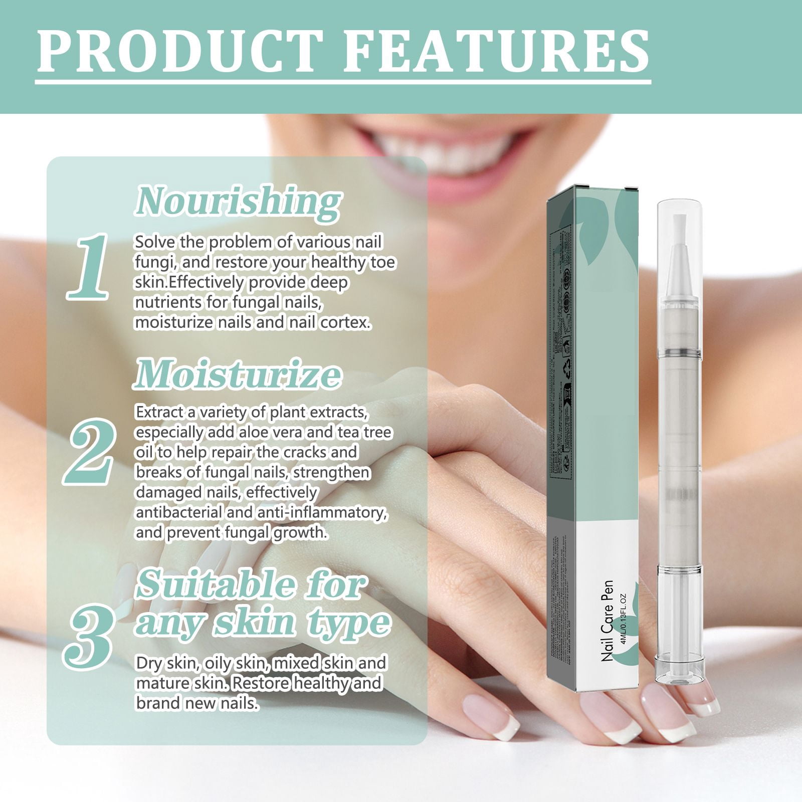 Alvantor Nail Care Pen with Aloe & Tea Tree Oil, Fungal Nail & Moisturizing Cuticle Treatment