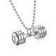 thumbnail image 2 of Mancuerna Collar Colgante Titanio Acero Inoxidable Fitness Gym Collar Peso Placa Barbell Mancuerna Collares Hombres Mujeres Cadena Colgante, 2 of 7