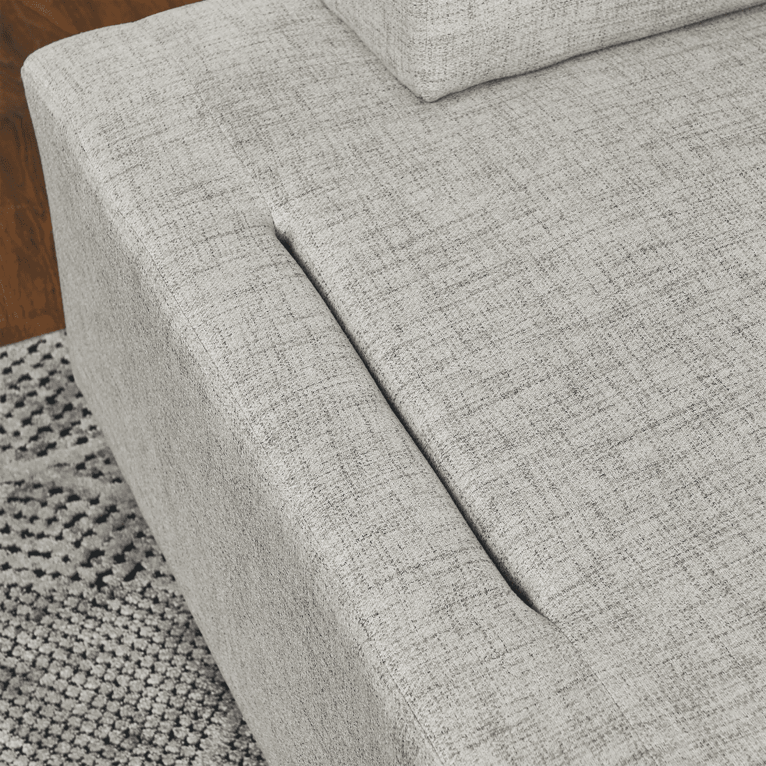 Aukfa 86" 3 Seater Sofa Couh for Living Room, Linen Upholstered Convertible Sleeper Sofa, Beige