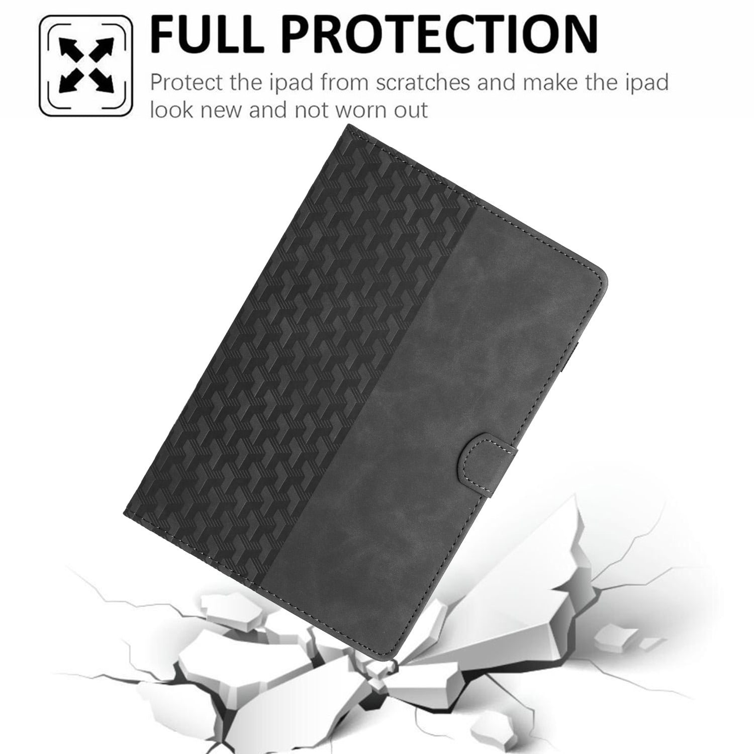 Allytechgroup Slim Case for Apple iPad Pro 11" M4 2024, Premium PU Leather Folio Flip Cover Stand Anti-Scratch Cards Slots Pencil Holder Smart Case Cover Auto Sleep Wake, Black