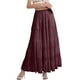 thumbnail image 1 of Falda larga fluida de gasa blanca para mujer: falda boho de verano con cintura elástica y pliegues en línea A, tejido de poliéster, tallas S-XXL, 1 of 4