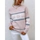 thumbnail image 1 of Suéter navideño para mujer, suéter de punto cálido de invierno, jersey de manga larga con estampado de copos de nieve, jersey de cuello medio alto, 1 of 1