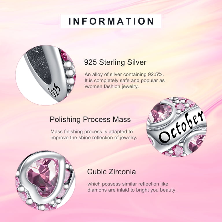 Rosianna 925 Sterling Silver Birthstone Heart Charm photo 3