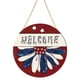 thumbnail image 2 of Cartel de bienvenida a la fiesta del Día de la Independencia - Decoración patriótica para la puerta de casa con colgante colgante para las celebraciones del 4 de julio, 2 of 6
