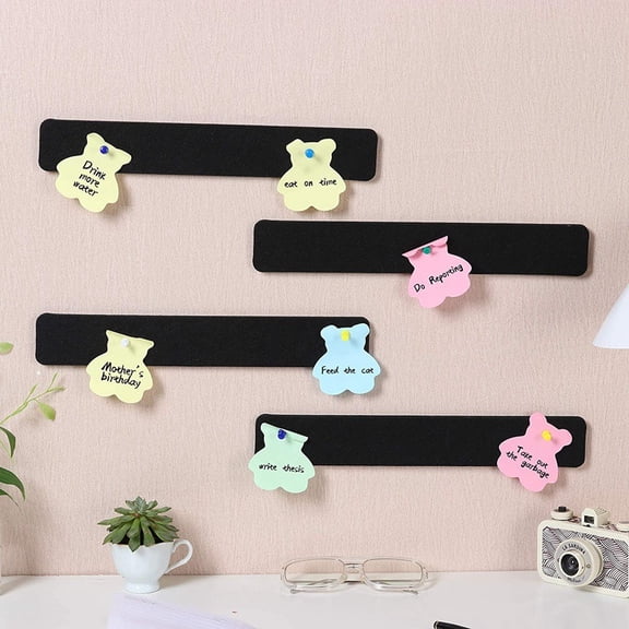 suxuMhao Felt Board - 4 Pieces 13×2IN Black Cork Board, Bulletin Board,Pin Board,Practical Corkboards for Wall,Versatile Felt Board Story Sets & Felt Wall Panels for Home Office Organization​