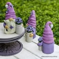 thumbnail image 6 of Garden Grace Lavender Gnome Figurine, 10"  Purple Home Decor Statue with Butterflies and Flowers, 6 of 8