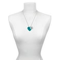 thumbnail image 3 of Delight Jewelry Acrylic 1" Teal Heart Silvertone Script Initial Disc - L - Charm Necklace, 20"+3", 3 of 4