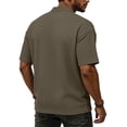 thumbnail image 5 of Yifymode Men's Waffle Knit Henley Short Sleeve Shirt, Button-Down Loose Fit Lightweight Summer Top Light Brown M, 5 of 7