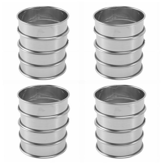 Double Rolled Tart Rings, English Muffin Rings Professional Crumpet Rings Set Of 16