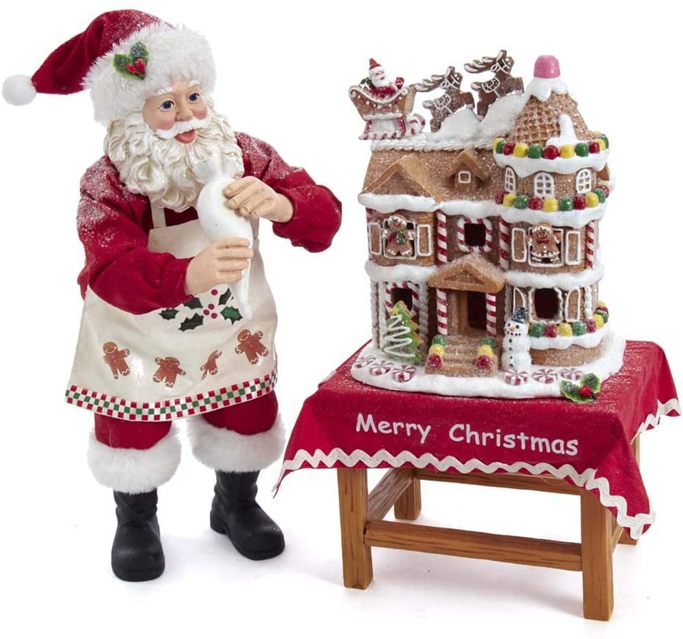 Kringle Klaus Baking Santa Christmas Gingerbread Large 18" Decor Kurt Adler 