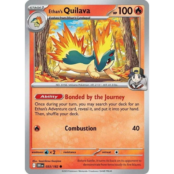 Pokemon Destined Rivals Common Ethan's Quilava #33