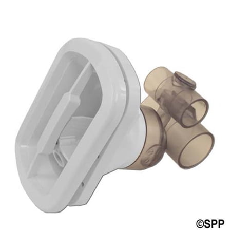 HydroAir 1.5 x 1 in. Vertassage Jet Assembly with Backing Plate, 1.5 x 1 in. - White
