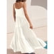 thumbnail image 4 of Vestido Sin Mangas, Dobladillo Oscilante Fluido Tirantes Finos Ajustables Cintura Alta Color Puro Vestido De Verano Para Mujer Para Cócteles, 4 of 6