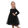 thumbnail image 3 of LittleSpring Girls Spring Dresses Long Sleeve Tutu Dress Crew Neck Slim Fit Sparkle Casual Red Size 8-9, 3 of 7