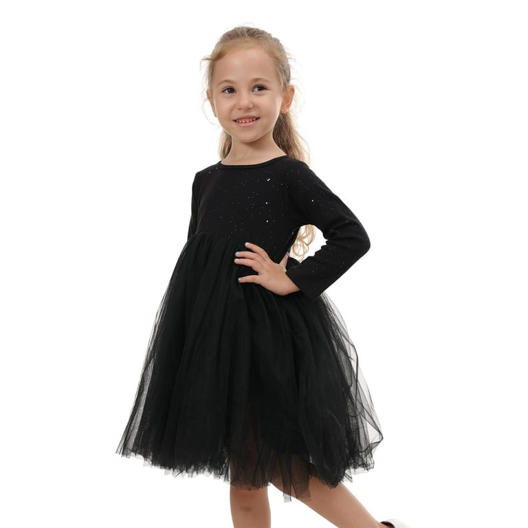 LittleSpring Toddler Girls Red Tulle Dress Long Sleeve Tutu
