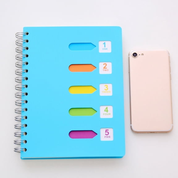 Multi-Subject Notebook Large Dividers Tabs Organizer Office Note Taking Work