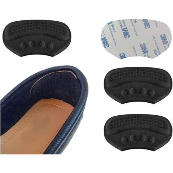 4 PCs Anti-Slip Heel Grips, Heel Liners & Fillers for Loose Shoes, Heel Cushion Inserts, Heel Pads to Prevent Slipping Out, Rubbing and Blisters (Black)