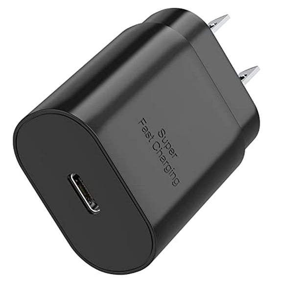 Galaxy S25 S24 USB C Charging Block 25W PD Super Fast Charger Type C Wall Plug Adapter Quick Charge for Samsung Galaxy S25/S24/S23/S22/S21/S20/Z Fold 3/4/5/Note20/iPhone 16/15 (Black 1Pack)