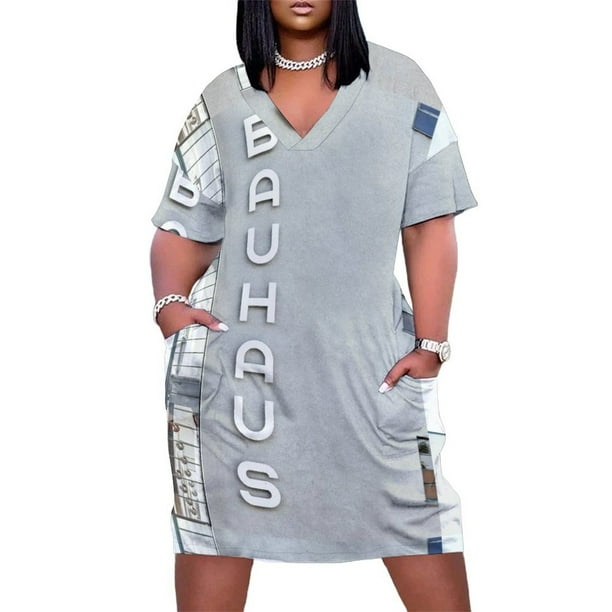 Bauhaus-vestido holgado con bolsillos para mujer ropa de graduación verano