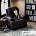 thumbnail image 1 of 360 Degree Swivel Recliner with Heated Massage, PU Leather Lounge Sofa with Cup Holders and Storage Pocket, Modern Single Seat for Living Room Bedroom Home Theater, 1 of 5