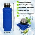 thumbnail image 4 of KEMIER Collapsible Water Bottles Leakproof Valve Reusable BPA Free Silicone Foldable Water Bottle for Sport Gym Camping Hiking Travel Sports Lightweight Durable 23.6oz 700ml（Blue）, 4 of 8