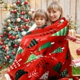 thumbnail image 4 of 50" X 60" Christmas Tree Throw Blanket, Winter Holiday Sherpa Fleece Blanket, Flannel Christmas Tree Blankets for Winter and Xmas Bedroom, Couch Decorations and Gift (Red, 4 of 6