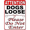 thumbnail image 2 of Fsdva Safety Sign Notice Danger Warning 8x12 Tin Sign Decor Attention Dogs Loose Please Do Not Enter Sign, 2 of 3