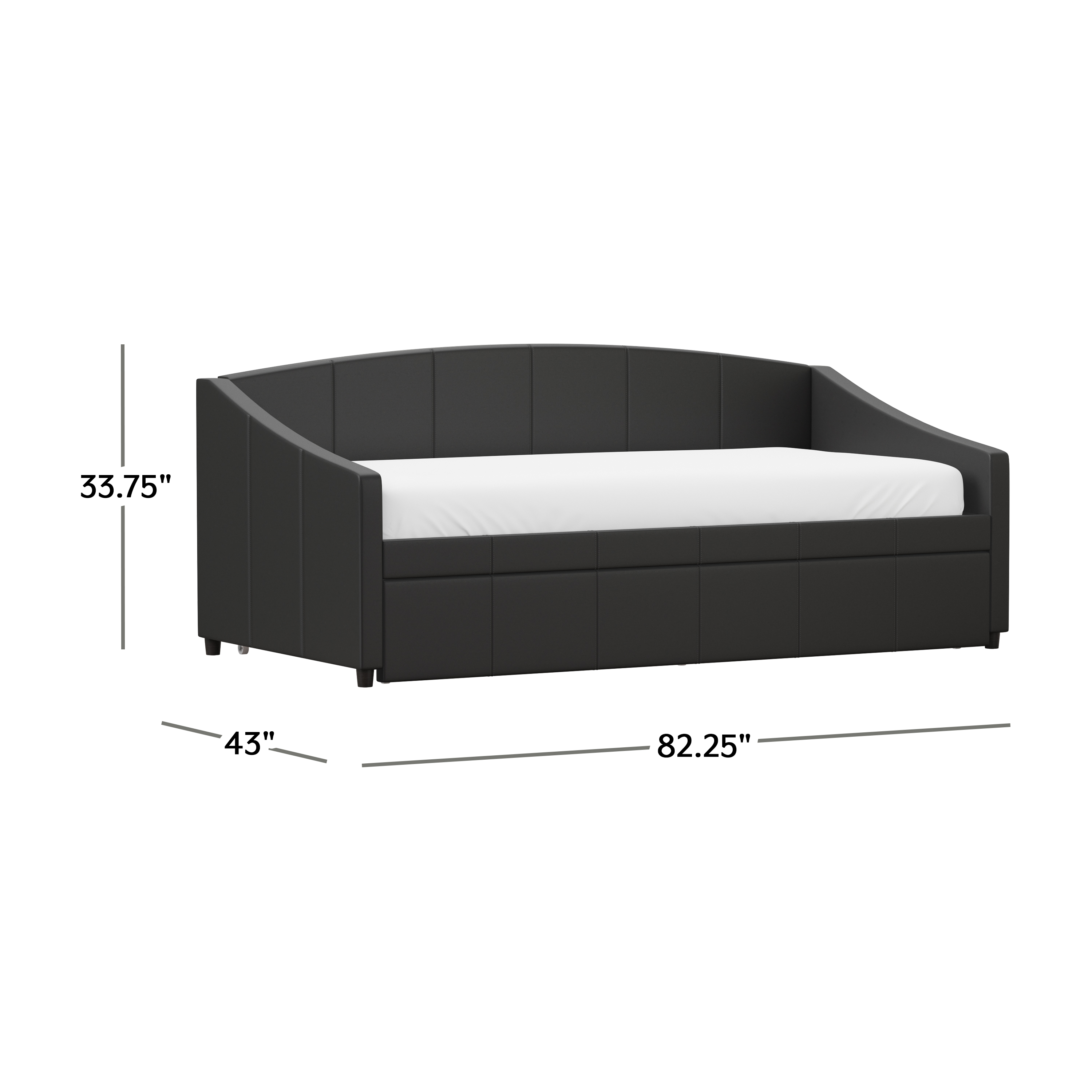 Hillsdale Oakley Upholstered Twin Daybed with Trundle, Black