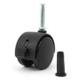 thumbnail image 3 of 1 7/8" Diameter Twin Wheel Black Nylon Caster with Hood, Plastic Socket Fitted Over Steel Stem, and Brake,Set of 4, 3 of 4