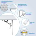 thumbnail image 5 of Senfot Heavy Duty 6FT Folding Table, Portable Plastic Adjustable Waterproof with Handle 300lbs Capacity White, 5 of 6