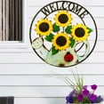 thumbnail image 3 of Alpine Corporation Large Round Sunflowers in Gardening Can 'Welcome' Décor, 3 of 3