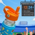 thumbnail image 3 of Botella SANDJEST de acero inoxidable aislante para niños de 350 ml con pajita, 3 of 7