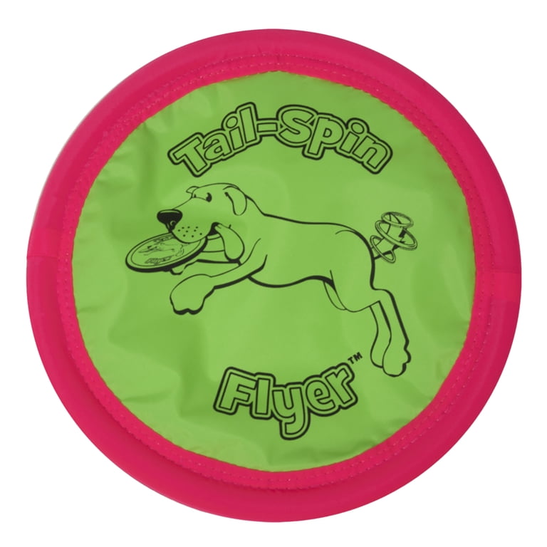 Petmate Booda Tail-Spin Flyer Dog Frisbee, 7" Green Pink photo 2