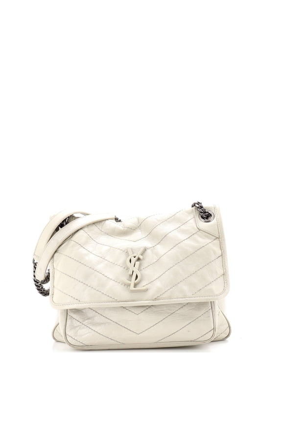 Pre-Owned Niki Chain Flap Bag Matelasse Chevron Leather Medium By Rebag