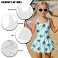 thumbnail image 5 of Uorisanigo Sea Turtle Girls Skirted One Piece Swimsuit Back Strap Bathing Suit Skirted Polyester and Spandex Fabric Beach Swim Dress Beach Sport, Size 8-9, 5 of 6