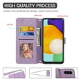 thumbnail image 2 of Allytech Case for Samsung Galaxy A13 5G,Magnetic Leather Card Pocket Wallet Case Shockproof Rubber Kickstand Cover with Shoulder Strap,Lightpurple, 2 of 5