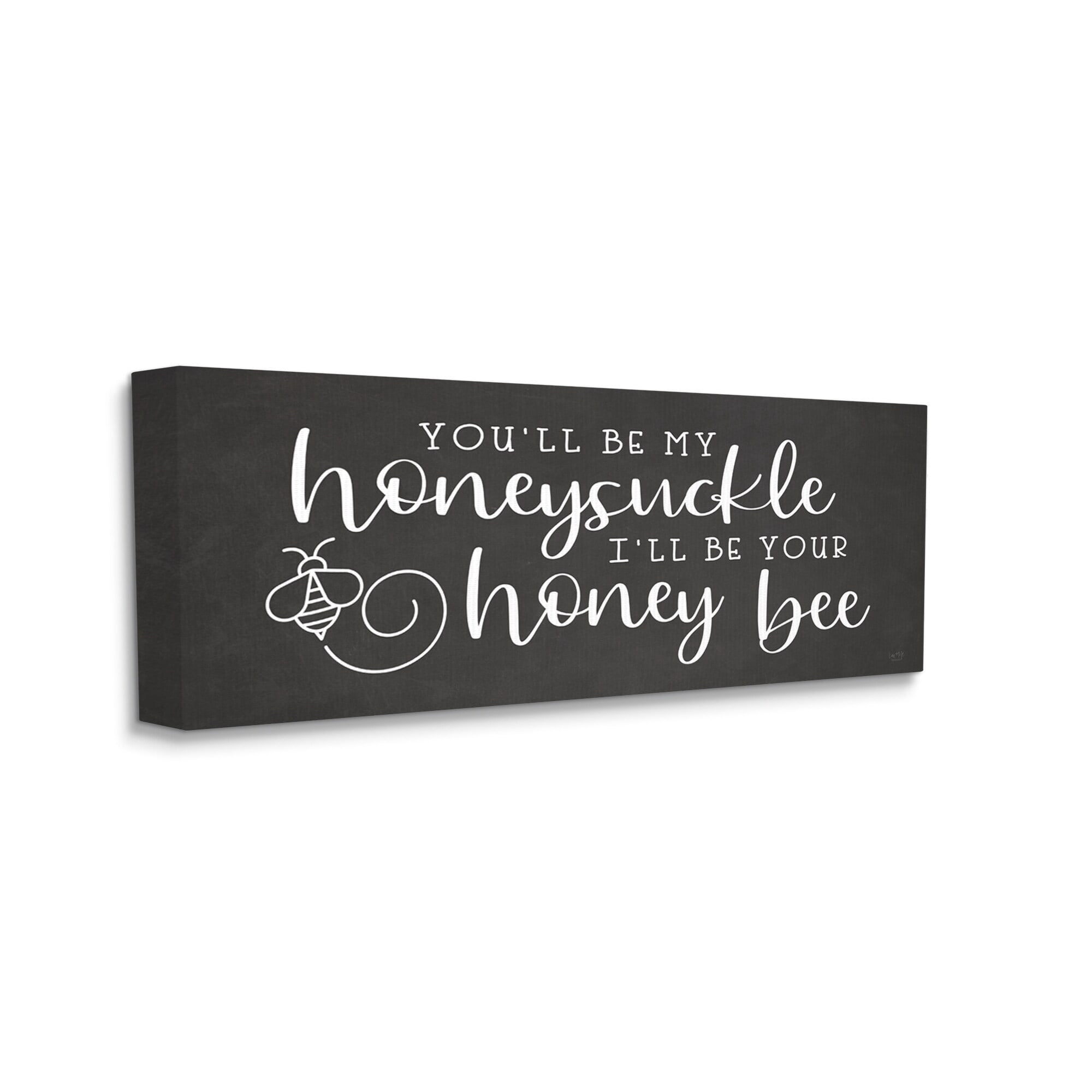 Stupell Industries Romantic Honey Bee Insect Calligraphy Couples Sign Graphic Art Gallery Wrapped Canvas Print Wall Art, Design by Lux + Me Designs