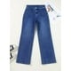 thumbnail image 3 of Vaqueros elegantes de pierna ancha para mujer, cintura alta, talla 18, azul oscuro, 3 of 4