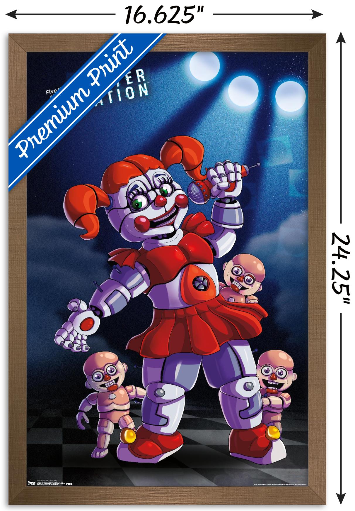 Five Nights at Freddy's: Sister Location - Baby Wall Poster, 14.725" x 22.375", Framed