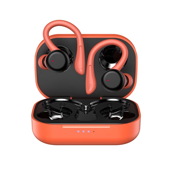Seitruly Auriculares inalámbricos compatibles con Bluetooth, impermeables, deportivos, para caminar, montar, reproducir música, viajar, manos Cables de audio/vídeo Rojo