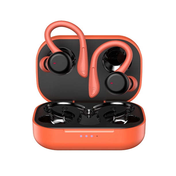 Seitruly Auriculares inalámbricos compatibles con Bluetooth, impermeables, deportivos, para caminar, montar, reproducir música, viajar, manos Cables de audio/vídeo Rojo